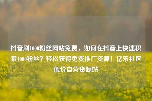 抖音刷1000粉丝网站免费，如何在抖音上快速积累1000粉丝？轻松获得免费推广资源！亿乐社区低价自营货源站  第1张
